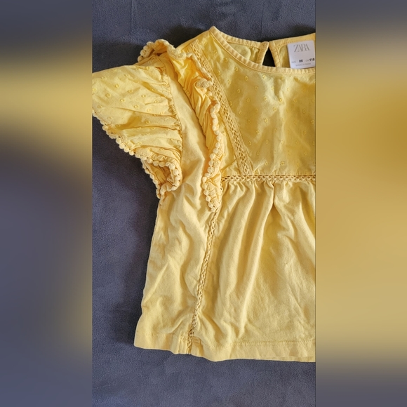 Girl's Size 6 Zara Yellow Top - Picture 4 of 6
